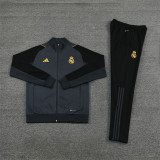 23-24 Real Madrid (Dark gray) Jacket Adult Sweater tracksuit set
