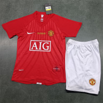 Kids kit  07-08 Manchester United home (Retro Jersey) Thailand Quality