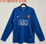 07-08 Manchester United Away Long sleeve Retro Jersey  Thailand Quality