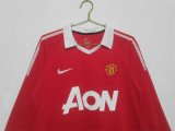 10-11 Manchester United home Long sleeve Retro Jersey Thailand Quality