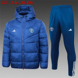 23-24 Manchester United (Colorful Blue) Cotton-padded clothes Soccer Jacket