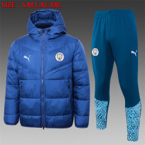 23-24 Manchester City (Colorful Blue) Cotton-padded clothes Soccer Jacket