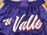 24 菲尼克斯太阳 Phoenix Suns Purple embroidered pocket shorts