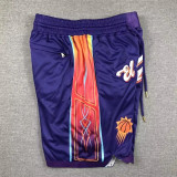 24 菲尼克斯太阳 Phoenix Suns Purple embroidered pocket shorts