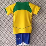 Kids kit 2004 Brazil home (Retro Jersey) Thailand Quality