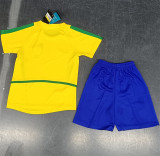 Kids kit 2002 Brazil home (Retro Jersey) Thailand Quality