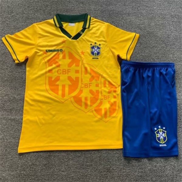Kids kit 1994 Brazil home (Retro Jersey) Thailand Quality