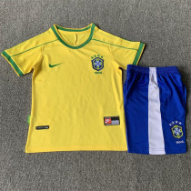 Kids kit 1998 Brazil home (Retro Jersey) Thailand Quality
