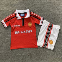 Kids kit 98-99 Manchester United home (Retro Jersey) Thailand Quality