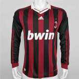 Long sleeve 09-10 AC Milan home (RONALDINHO  80#) Retro Jersey Thailand Quality