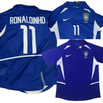 2002 Brazil Away (RONALDINHO 11#) Retro Jersey Thailand Quality