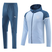 24-25 Manchester City (Blue Gray) Jacket and cap set training suit Thailand Qualit