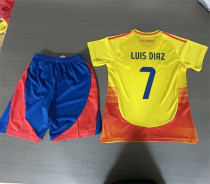 Kids kit 2024 Colombia home (LUIS DIAZ 7#) Thailand Quality