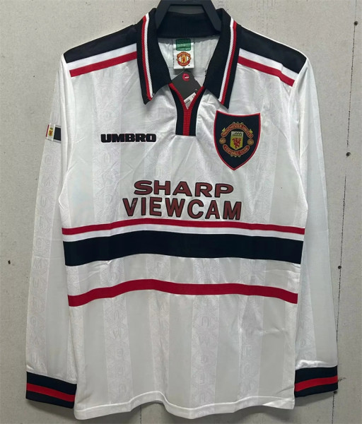 Long sleeve 1998 Manchester United Away Retro Jersey Thailand Quality