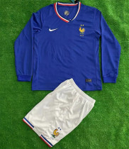 Long sleeve Kids kit 2024 France home Thailand Quality