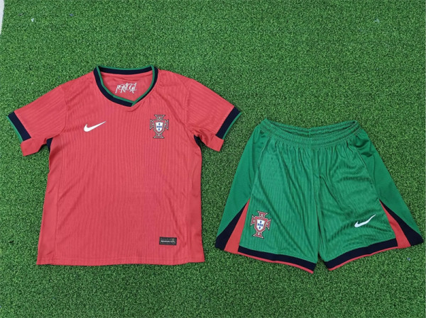 Player Version Kids kit 2024 Portugal home Thailand Quality