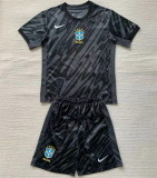 Kids kit 2024 Brazil (Goalkeeper) Thailand Quality