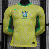 Long sleeve 2024 Brazil home Player Version Thailand Quality