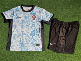 Player Version Kids kit 2024 Portugal Away Thailand Quality