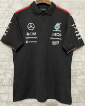 2024 Black Mercedes Benz has a collar F1一级方程式赛车服