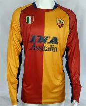 UEFA 2001-2002 AS Roma home Long sleeve Retro Jersey Thailand Quality