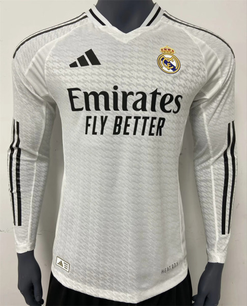 Long sleeve 24-25 Real Madrid home Player Version Thailand Quality