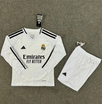 Long sleeve Kids kit 24-25 Real Madrid home Thailand Quality