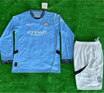 Long sleeve Kids kit 24-25 Manchester City home Thailand Quality