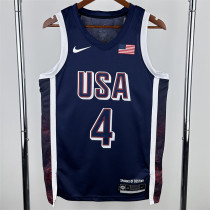 The United States team at the 24th Olympic Games  24年奥运会 美国队 藏蓝色 4号 库里