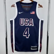 The United States team at the 24th Olympic Games  24年奥运会 美国队 藏蓝色 4号 库里