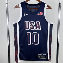 The United States team at the 24th Olympic Games  24年奥运会 美国队 藏蓝色 10号 塔图姆