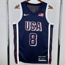 The United States team at the 24th Olympic Games 24年奥运会 美国队 藏蓝色 8号 伦纳德