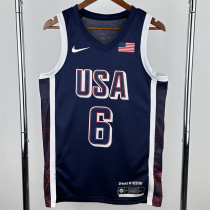 The United States team at the 24th Olympic Games 24年奥运会 美国队 藏蓝色 6号 詹姆斯