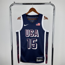 The United States team at the 24th Olympic Games  24年奥运会 美国队 藏蓝色 15号 布克