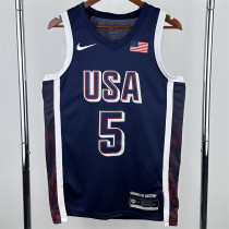 The United States team at the 24th Olympic Games 24年奥运会 美国队 藏蓝色 5号 爱德华兹