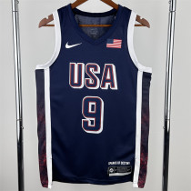 The United States team at the 24th Olympic Games 24年奥运会 美国队 藏蓝色 9号 哈利伯顿