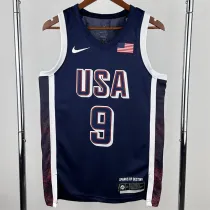 The United States team at the 24th Olympic Games 24年奥运会 美国队 藏蓝色 9号 哈利伯顿