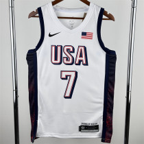 The United States team at the 24th Olympic Games 24年奥运会 美国队 白色 7号 杜兰特