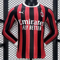 Long sleeve 24-25 AC Milan home Player Version Thailand Quality