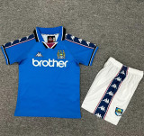 Kids kit 97-98 Manchester City home (Retro Jersey) Thailand Quality