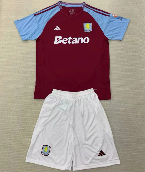24-25 Aston Villa home Set.Jersey & Short High Quality