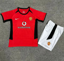 02-04 Manchester United home (Retro Jersey) Kids kit Thailand Quality
