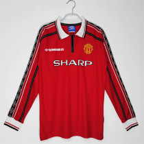 Long sleeve 98-00 Manchester United home Retro Jersey Thailand Quality