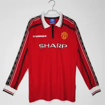 Long sleeve 98-00 Manchester United home Retro Jersey Thailand Quality