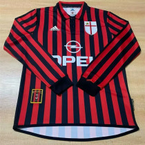 Long sleeve 99-00 AC Milan home Retro Jersey Thailand Quality