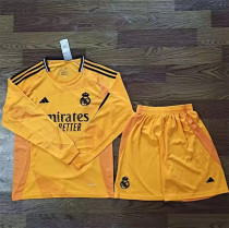 Long sleeve 24-25 Real Madrid Away Set.Jersey & Short High Quality