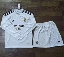 Long sleeve 24-25 Real Madrid home Set.Jersey & Short High Quality