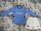 Long sleeve 24-25 Manchester City home Set.Jersey & Short High Quality