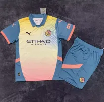 24-25 Manchester City Fourth Away Set.Jersey & Short High Quality