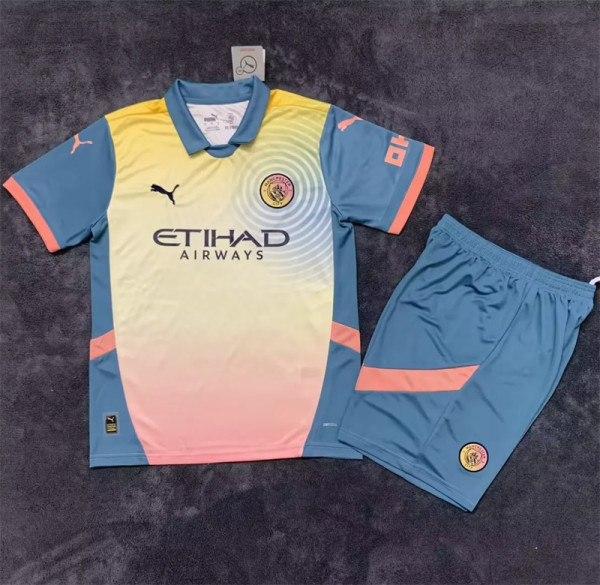 24-25 Manchester City Fourth Away Set.Jersey & Short High Quality